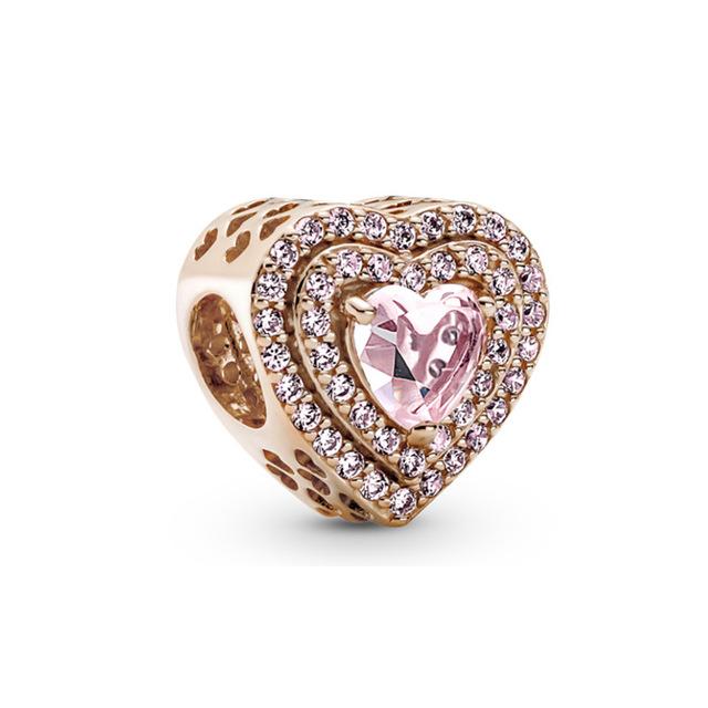 Серия красного цвета, подвески, бусины, серебро 925 пробы, кровавое сердце, автомобиль, клубника, фрукты, висячие, подходят для оригинального браслета, ювелирные изделия своими руками
