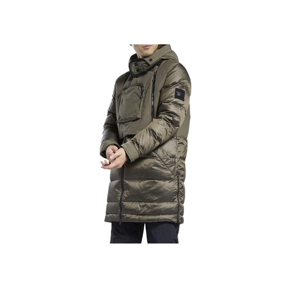 Reebok Повседневная спортивная куртка с капюшоном, теплая мужская куртка цвета милитари-зеленый GR8944