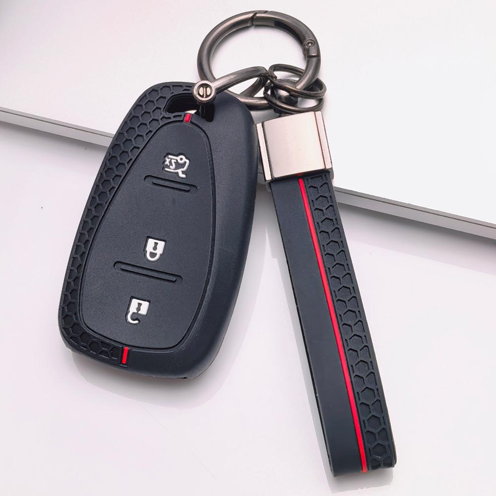 Key Fob Cover for Buick Encore Envision Enclave Regal LaCrosse with Keychain Anti-Scratch Surface Shockproof Structure Soft Grip Texture