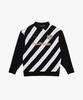 GOALSTUDIO Emblem Color Block Collar Sweater-Black