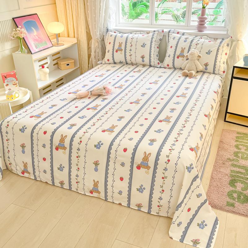 100% Cotton Flat Sheet Floral Style Bedsheet Skin-friendly Bed Linen Sabanas Para Cama Home Bed Flat Sheets (No Pillowcase)