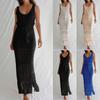 Women's Fashion Sunscreen Beach Dress Hollowed Out Tie Strap With Fringe Bikini Swimsuit Cover Up Long Skirt