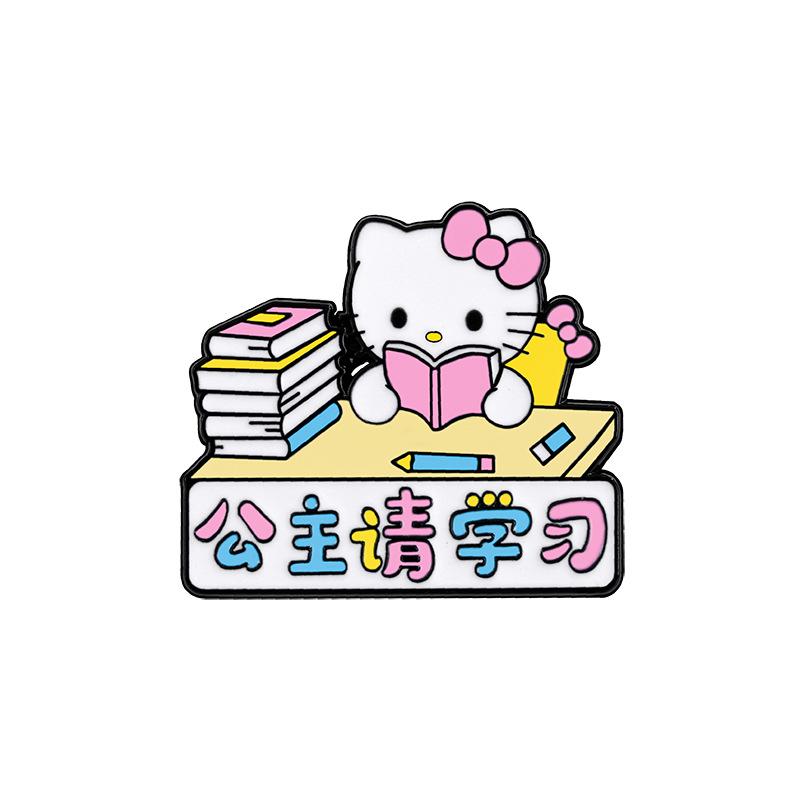 Sanrio Hello Kitty Мультяшный Аниме Периметр Удача Пропуск Все Экзамены Сплав Брошь Эмалевый Значок Декоративная Булавка для Рюкзака Одежды