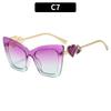 New European and American fashion cat eye high-end sunglasses street shooting versatile plain face personalized sunglasses trendy brand glasses