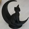 3D Printed Cat Sculpture Minimalist Style Desktop Decoration Dark Style Cat Statue  Party