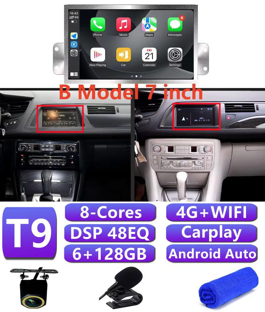 AABEX1 7/10.2 Экран Для Citroen C5 X7 Carplay Android Auto Головное устройство Мультимедийный плеер Автомагнитола 4G BT GPS Навигация Автомагнитола Стерео