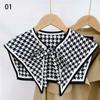 Front Tie Fake Collar For Women Vintage Print Detachable Collars Houndstooth Letter Fake Collar Shawl Wrap Scarf Neckwear Cape