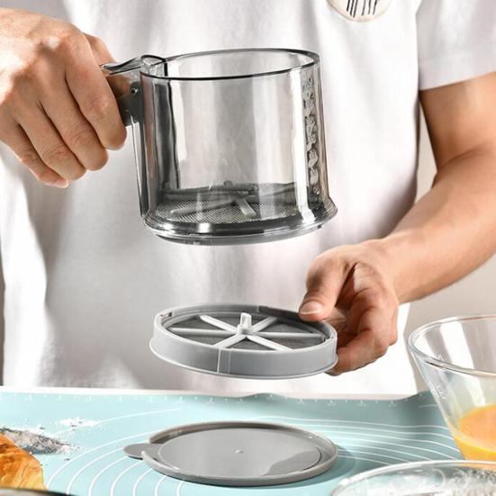 Просеиватель для муки, прозрачные весы, кухонные принадлежности, мелкая сетка, ручной фильтр для муки, кухонное сито, отличное просеивание, мелкая сетка