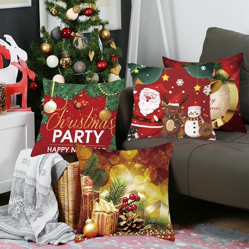 Christmas Cushion Cover Merry Christmas Decorations For Home Christmas Ornament Navidad Noel Xmas Gifts Happy New Year