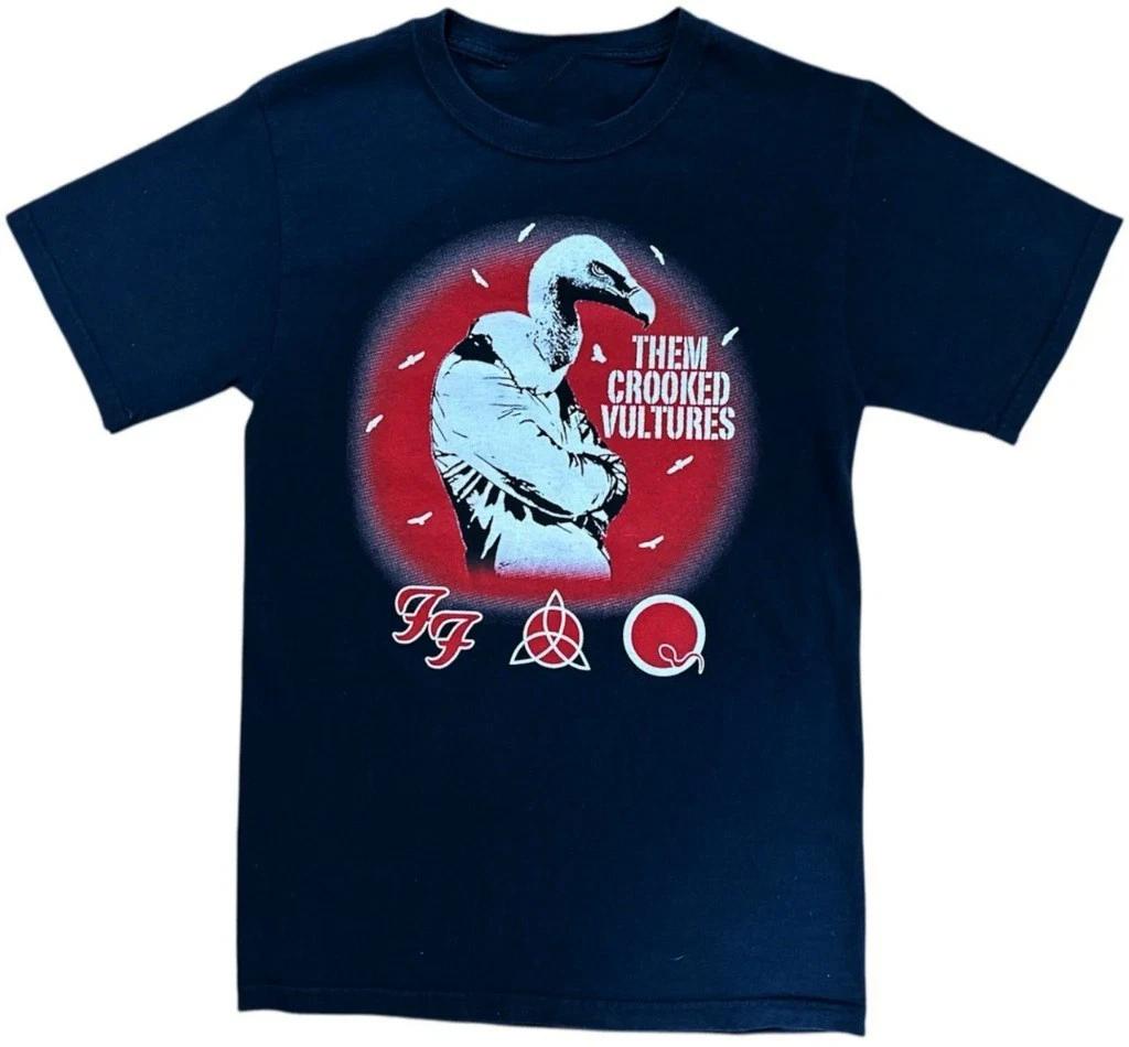 Them Crooked Vultures Band Tour Black Cotton T-shirt NZ982