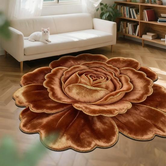 Коврик для пола Нескользящий Ковер с цветочным узором 3D Реалистичный узор Коврик для ванной Супервпитывающий Коврик для душа Быстросохнущий Мягкий ковер