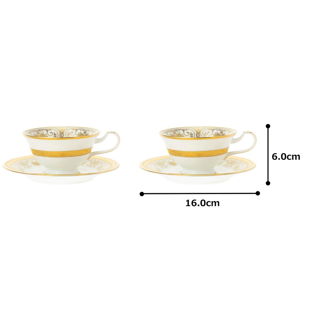 Noritake Cup Saucer 220cc Georgian Palace 2 Bone China & (Pair Set) (Coffee Tea) P59587/4858