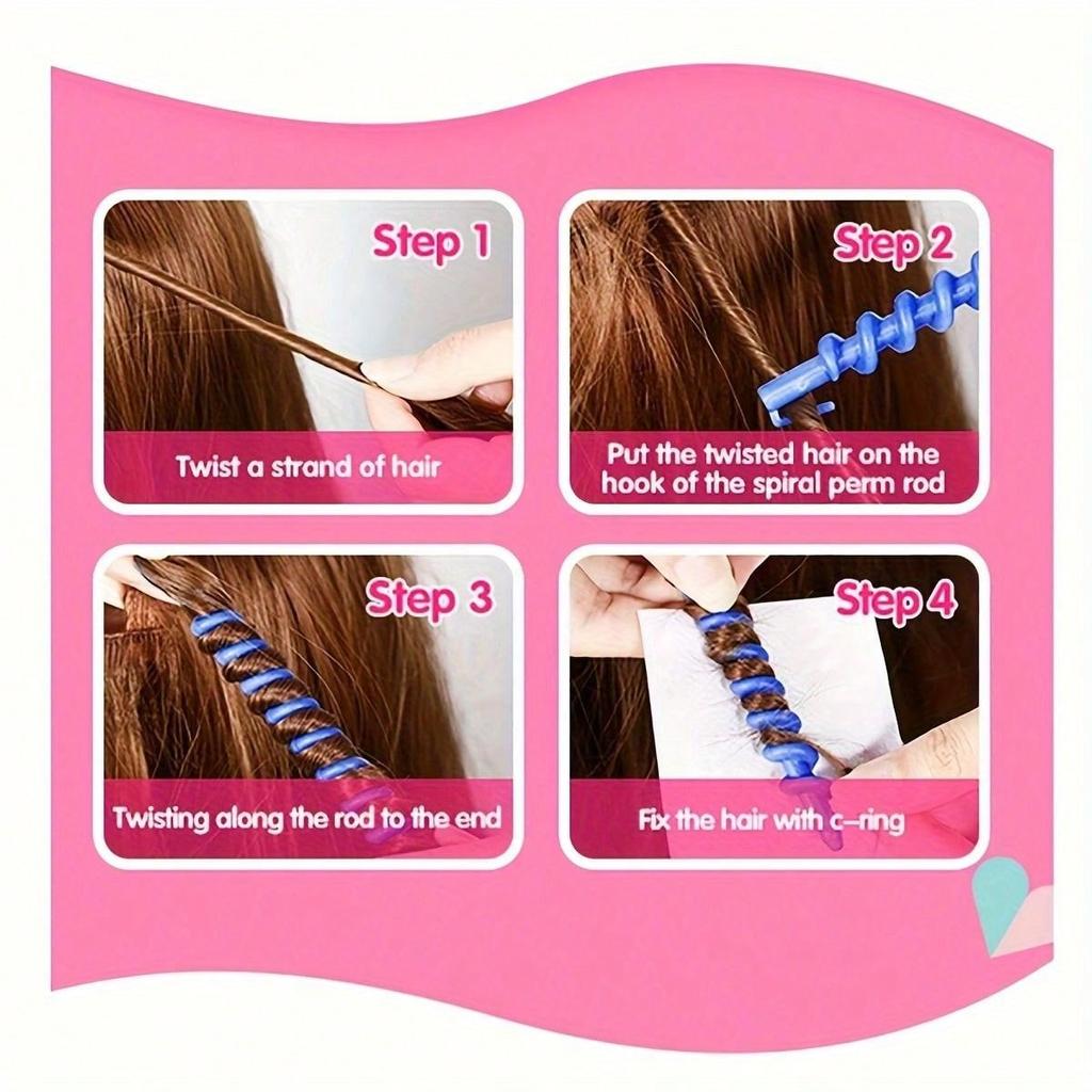 Набор из 20 спиральных бигуди — простая укладка своими руками, подходит для различных локонов — быстрое изменение прически в различных ярких цветах — Suitab