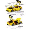 1:32 RX-7FD3S MX-5 Модель автомобиля Литье под давлением Миниатюрная игрушка из сплава Открывающиеся двери со звуком и светом Машинки с инерционным механизмом Ценные подарки для мальчика