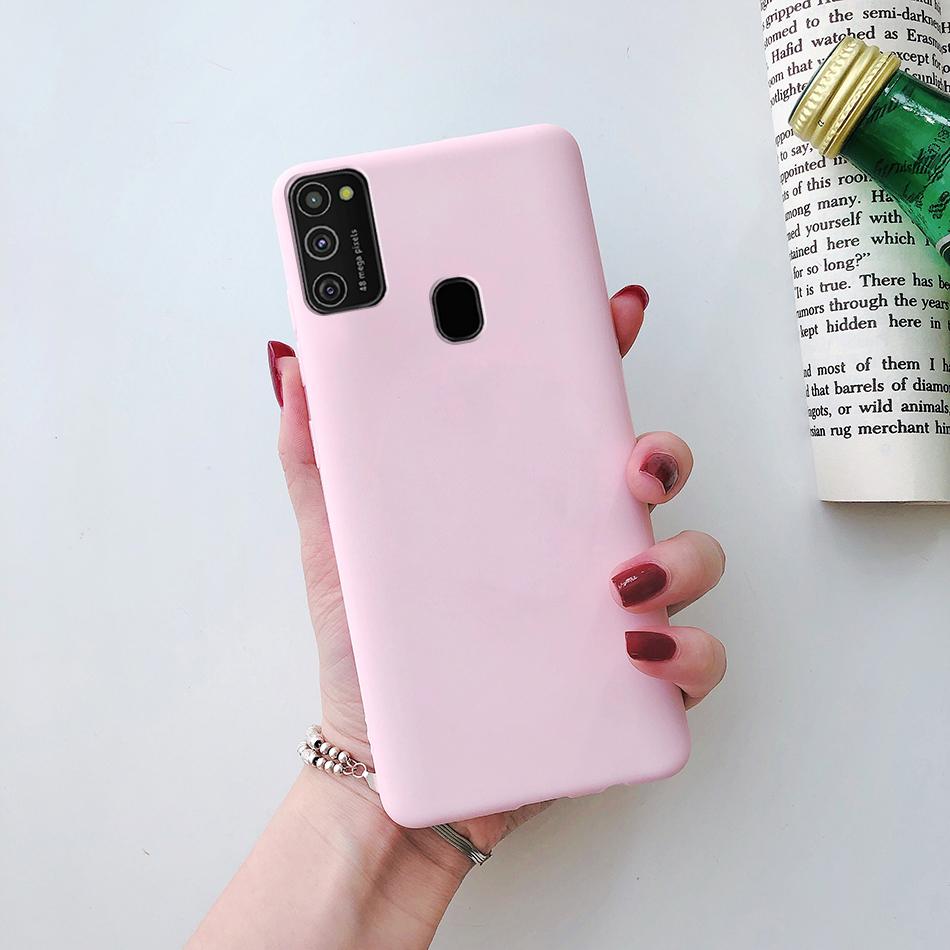 Силиконовый чехол для телефона конфетного цвета для Samsung Galaxy A21S Матовый мягкий задний чехол