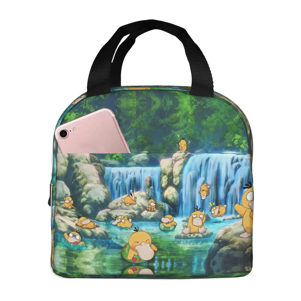 Custom P-Psyducks Insulated Lunch Tote Bag for Women Men Cartoon Resuable Cooler Thermal Bento Box Outdoor Camping Travel