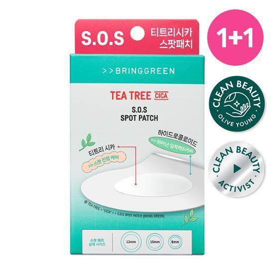 BRING GREEN Tea Tree Cica SOS Spot Patch 75+25 листов_NEW