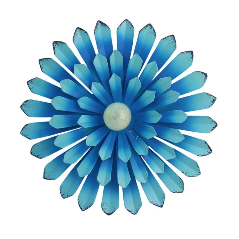 652F Rusts Resistant Metal Wall Art Multicolored Iron Sunflowers Hanging Ornament with Glowing in Dark Beads For Room Styling