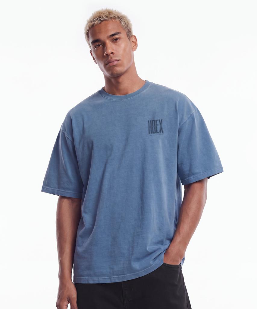 HDEX Crack Printed Pigment Short Sleeve (Pigment Ash Blue)