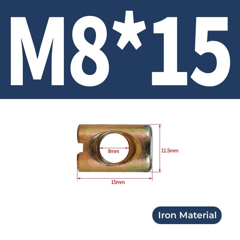M6 M8 Болты-бочонки Болты Поперечный дюбель Шлицевая вставная гайка Гайка с горизонтальным отверстием Для кроватей стульев мебели