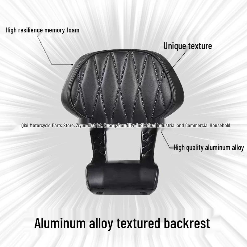 Enlarged Aluminum Backrest with Thick Cushion for Jike Core AE4/AE5I Electric Motorcycle - Easy, No-Damage Installation.