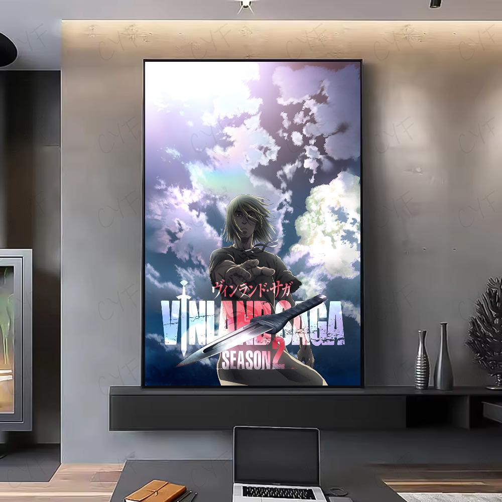 Vinland Saga Аниме Манга Плакат HD Искусство Наклейка Стена Водонепроницаемый Дом Гостиная Спальня Бар Эстетическое Украшение