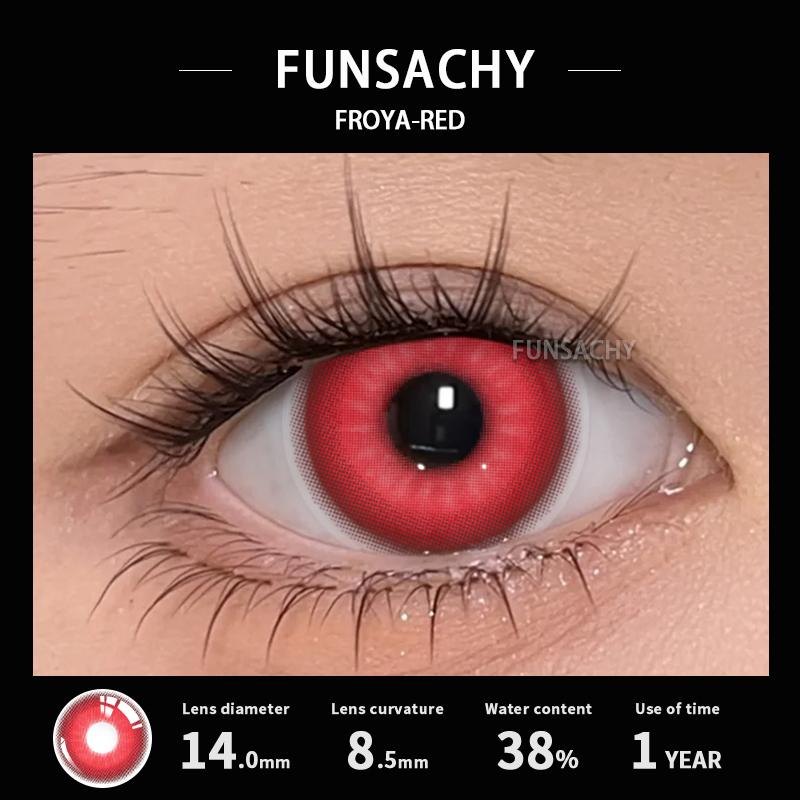 FUNSACHY Cosplay Black White Contact Lenses for Eyes 1Pair Colored Anime Lens Eye Makeup Pupil Halloween Women Men's Accessories