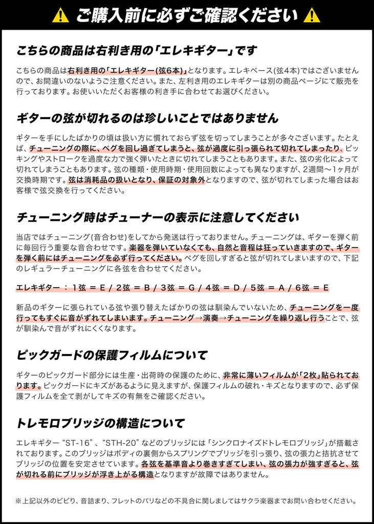 Электрогитара SELDER Stratocaster Type Sakura Musical Instruments Original Beginner Basic Set ST-16/RDS