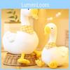 Plush White Goose Dolls With Checkered Scarf Design For Lounging Gifts And