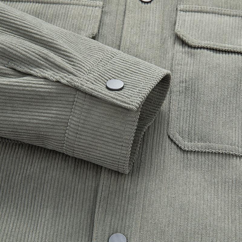 Qiaowo Мужская немнущаяся куртка в стиле business casual с несколькими карманами