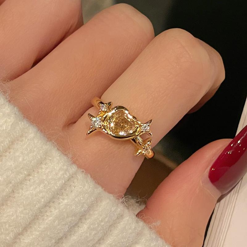 Medieval Gold Retro Fashion Personality Niche Design Open Ring Jewelry High Sense Ring Women