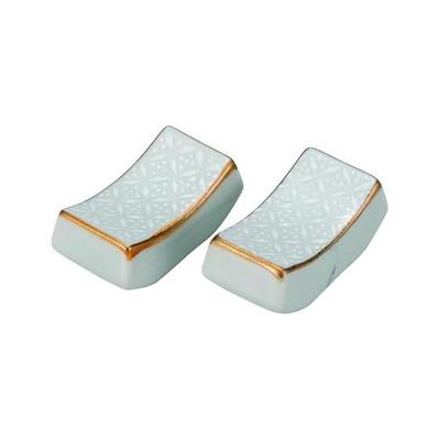 Подставки для палочек - Элегантный набор из двух штук Kutani Ware, Дизайн White Shippo, Керамика, Бренд класса люкс, Японская посуда, Подставка для столовых приборов, Сделано в Японии