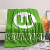 1PC Custom Name Vfl Wolfsburg Patterned Flannel Blanket Suitable For All Seasons for Home Decor Warmth and Comfort Gifts Holiday Present