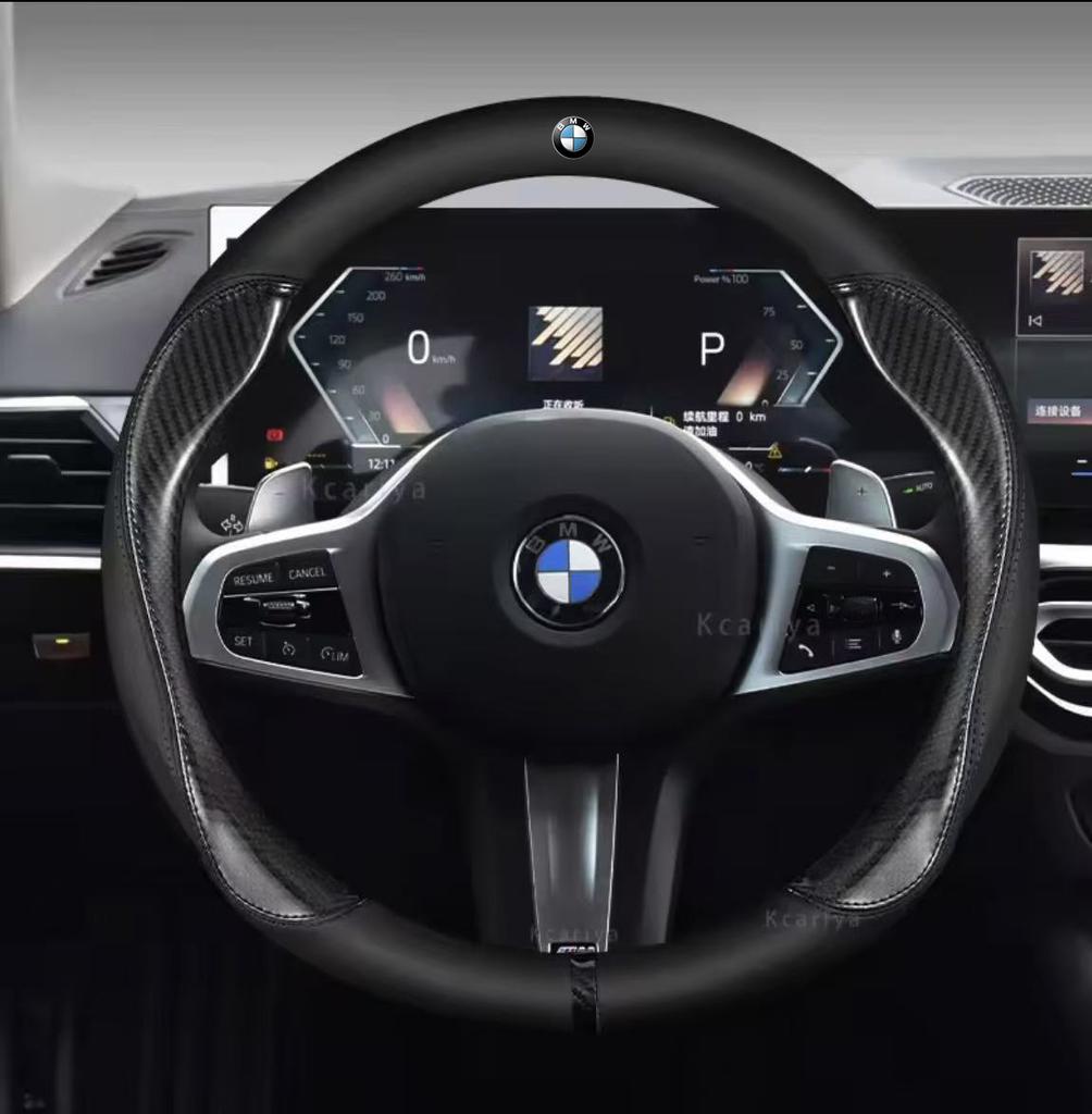 RTJF7 BMW M M2 M3 X1 X3 X4 X5 X7 E39 E46 E60 E70 E87 E90 F10 F15 F20 F25 F30 G05 G20 G30 Car Carbon Fiber Leather Steering Wheel Cover