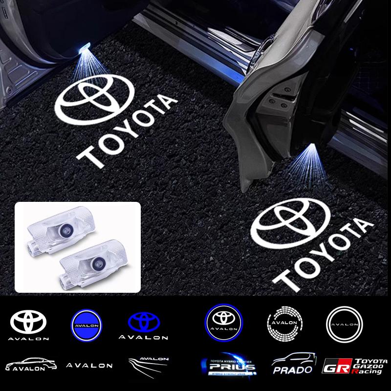 2 шт. Светодиодные проекторы приветствия на двери автомобиля для Toyota Camry Avalon Corolla Hilux GT86 HD Подсветка тени при открытии двери