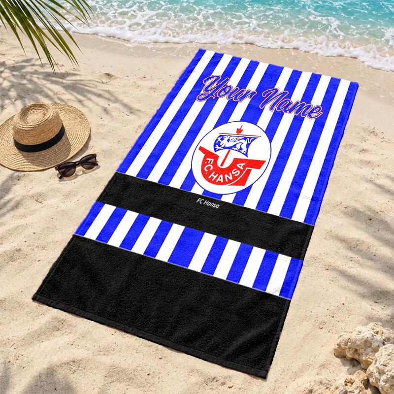 FC Hansa Rostock Custom Name Beach towels also serve as bath towels summer essential a musthave for the outdoors the beach and the pool