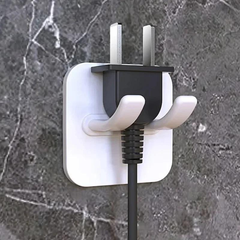 Bracket Kitchen Hook Up Glue Bathroom Wall Home Accessories Plug Storage Hanging Hooks Household Use and Decorate Power Supply