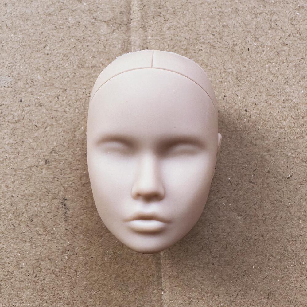 Голова куклы Poppy Blank Face Doll Heads DIY для тренировочного макияжа, лысая, масштаб 1/6, детали для рукоделия и изготовления кукол, кремовый, белый, бежевый тон кожи.