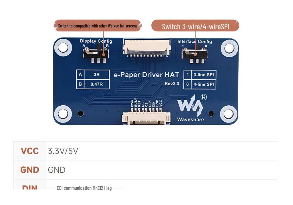 MicroSnow 7.5" E-Paper Display (Red/Black/White), 800×480, SPI, Optional Case