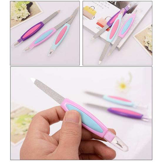 Полезный буфер для ногтей с двойной головкой, инструмент для дизайна ногтей, удаляет омертвевшую кожу