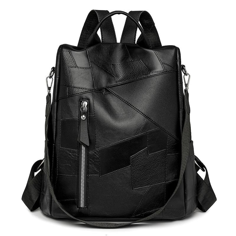 Soft Leather Backpack Large Capacity Backpack Women's Outdoor Travel Shoulder Bag Anti-Theft Bag