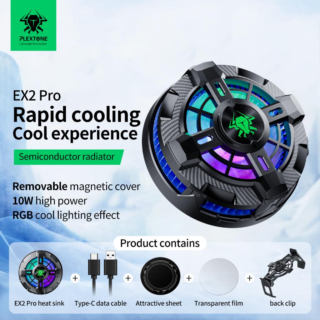 Plextone Ex2/Ex2 Pro Mobile Phone Cooler Mobile Cooling Fan Magnetic Cooler Gaming Radiator Mobile RGB Lighting