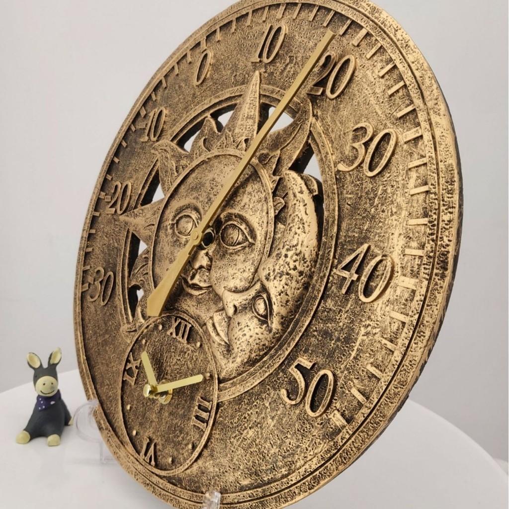 Винтажные настенные часы из смолы в европейском стиле с отображением температуры для декора гостиной и спальни