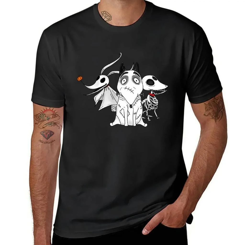 Zero Scraps And Sparky Dog Tim Burton Movies Tshirt Blue Archive Graphic T Shirt Vintage Unisexs Tall T Shirts
