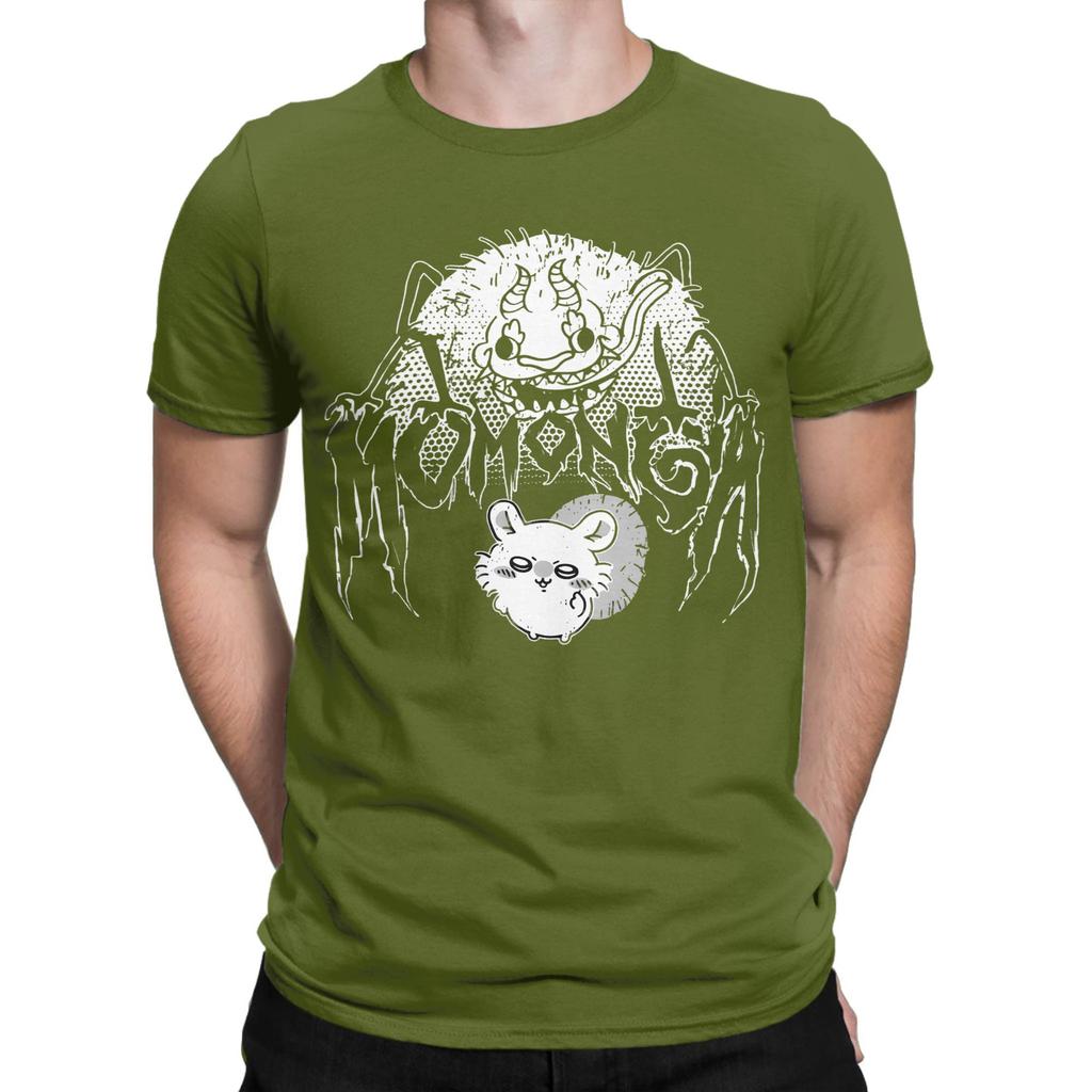 Мужские футболки Metal Momonga Dekatsuyo Chiikawa Хипстерская футболка из 100% хлопка с круглым вырезом и коротким рукавом, графические топы