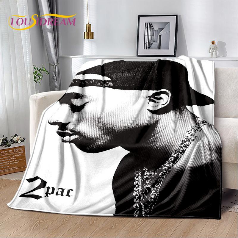 Плед с изображением рэперов Эминема и Тупака 2Pac, Хип-хоп Музыка, Бог Рэпа, Мягкий Плед для Дома, Спальни, Кровати, Дивана, Пикника, Путешествий, Подарок