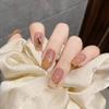 24 шт. Милые Короткие Квадратные Накладные Ногти Кошачий Глаз Блестки Алмазные Полное Покрытие Искусственные Наконечники для Ногтей Для Девочек
