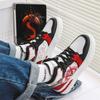 Модные китайские красные драконы мужские скейтбордные туфли модные кожаные повседневные спортивные туфли для мужчин уличные высокие кроссовки на платформе женские