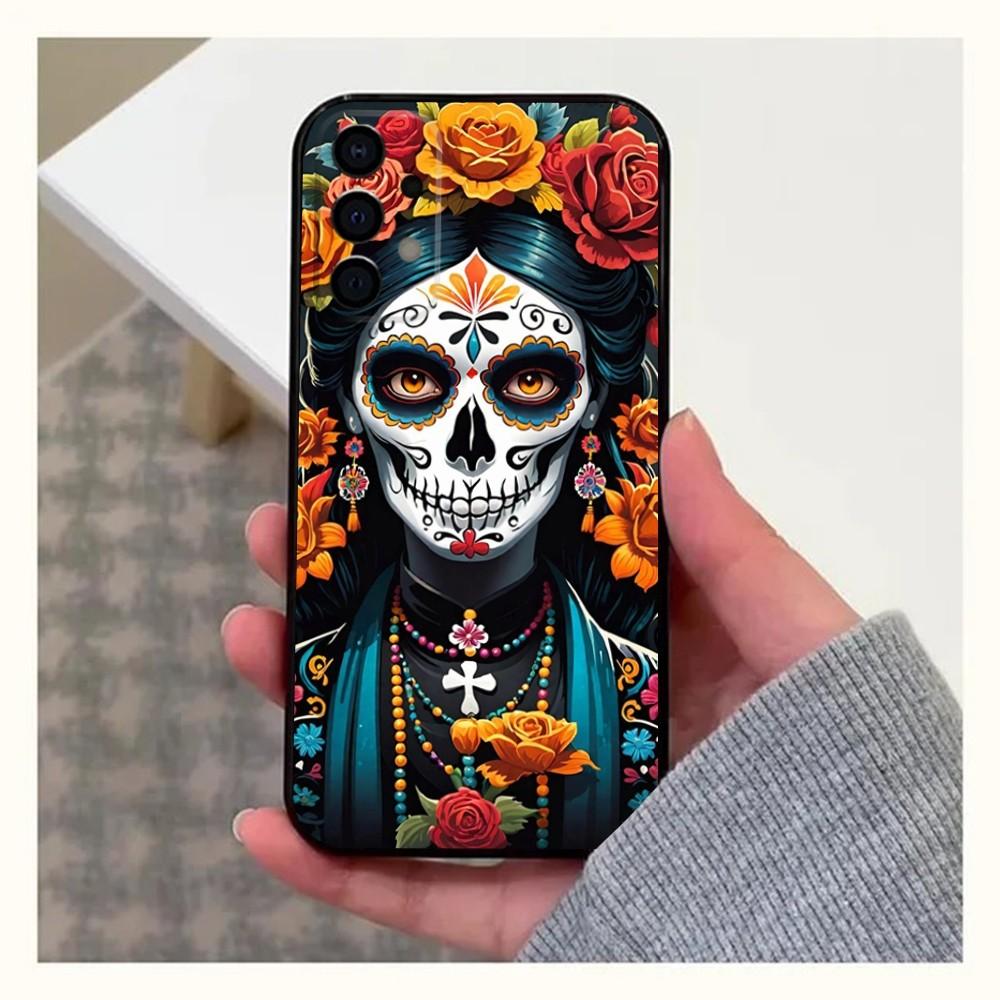 Чехол для телефона «День мертвых» Мексиканская Катрина Череп Для Samsung Galaxy A13,A21s,A22,A31,A32,A52,A53,A71,A80,A91 Мягкий Черный Корпус