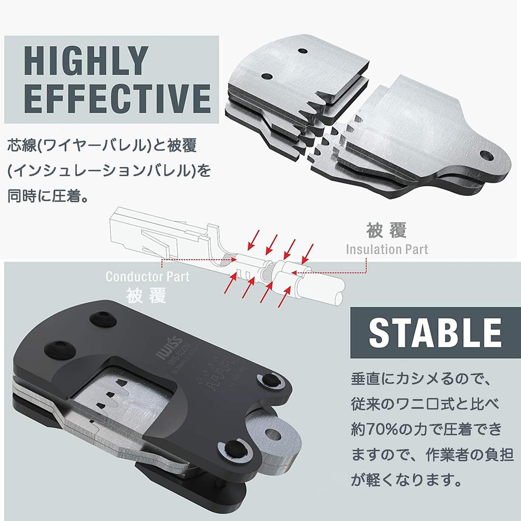 IWISS JST Connector Crimping Ratchet Open Compatible with Micro Terminals IWS-3220M Pliers, Type, Barrel, 0.03-0.5mm²